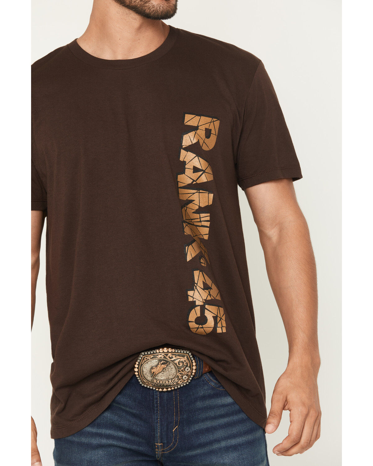 Image #3 - RANK 45&reg; Men's Shattered Short Sleeve Graphic T-Shirt, Dark Brown, hi-res