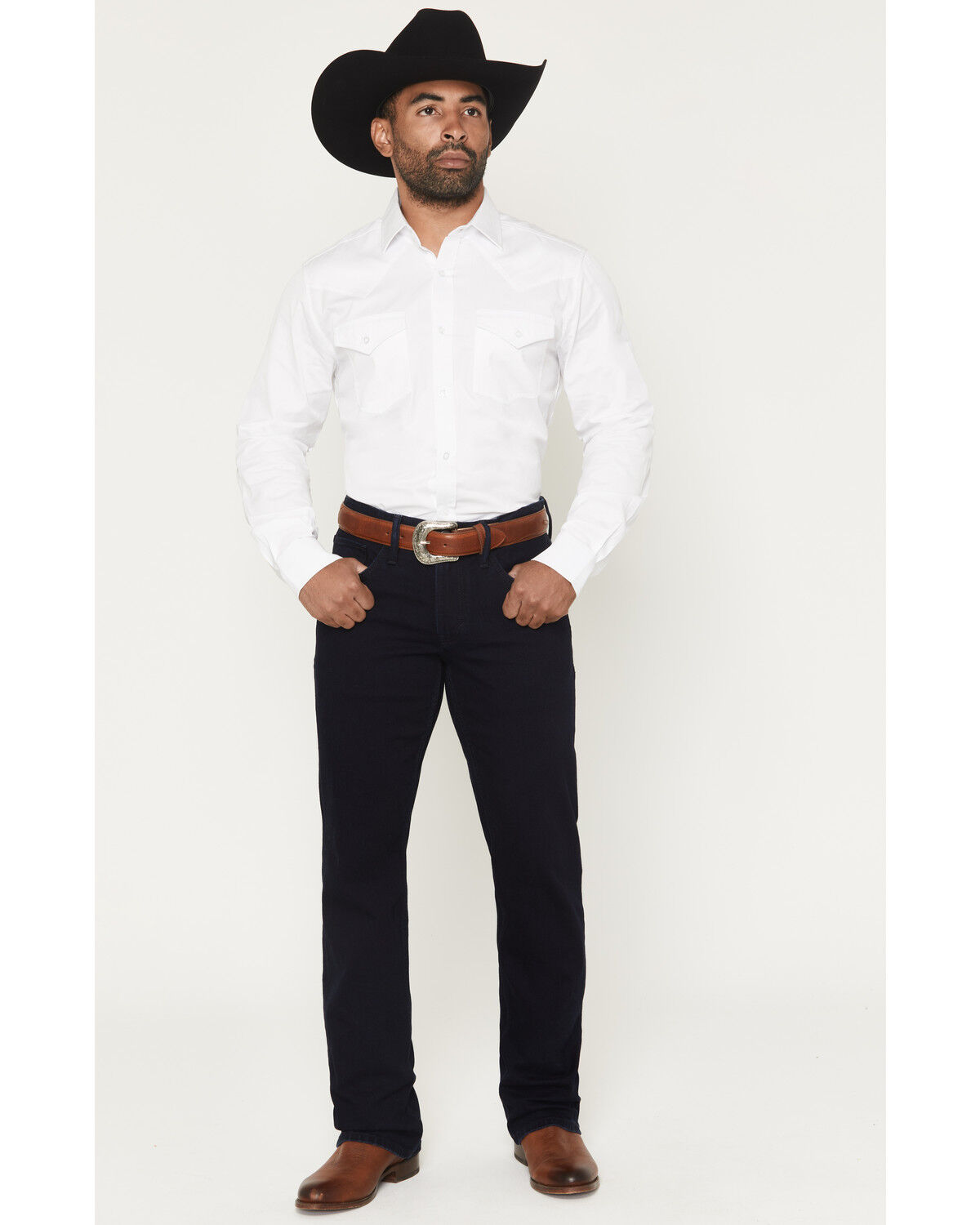 Image #1 - Cody James Black 1978&reg; Men's Mitchum Wash Dexter Slim Bootcut Stretch Denim Jeans, Dark Wash, hi-res