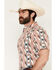 Image #2 - RANK 45&reg; Men's Carnival Southwestern Stripe Print Short Sleeve Button-Down Stretch Western Shirt, Cream, hi-res