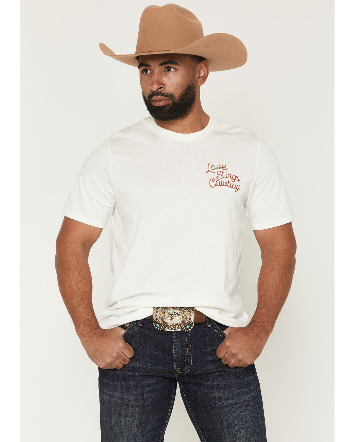 Image #2 - Sendero Provisions Men's Love Sting Short Sleeve Graphic T-Shirt, Natural, hi-res