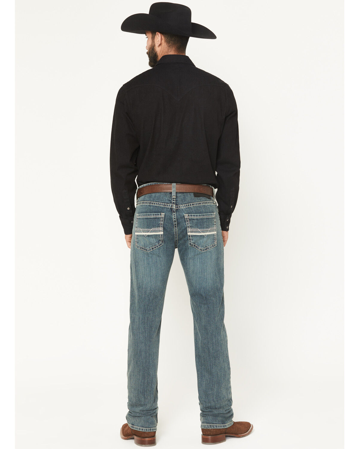 Image #3 - Rock & Roll Denim Men's Pistol Medium Vintage Wash Straight Stretch Denim Jeans, Medium Wash, hi-res