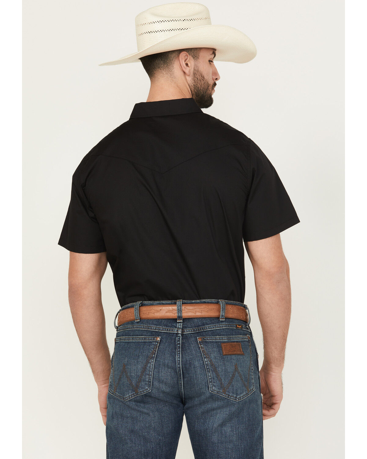 Image #4 - Gibson Men's Solid Short Sleeve Western Shirt - Tall, Black, hi-res