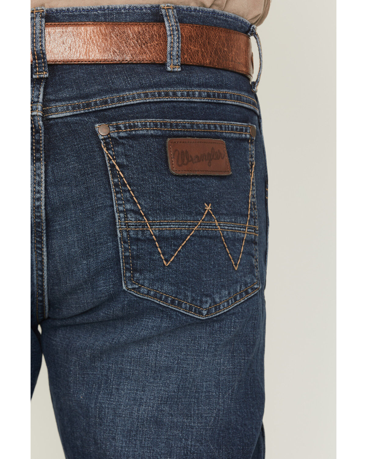 Image #4 - Wrangler Retro Men's 77MWZ Hoffman Dark Wash Slim Bootcut Stretch Denim Jeans, Dark Wash, hi-res