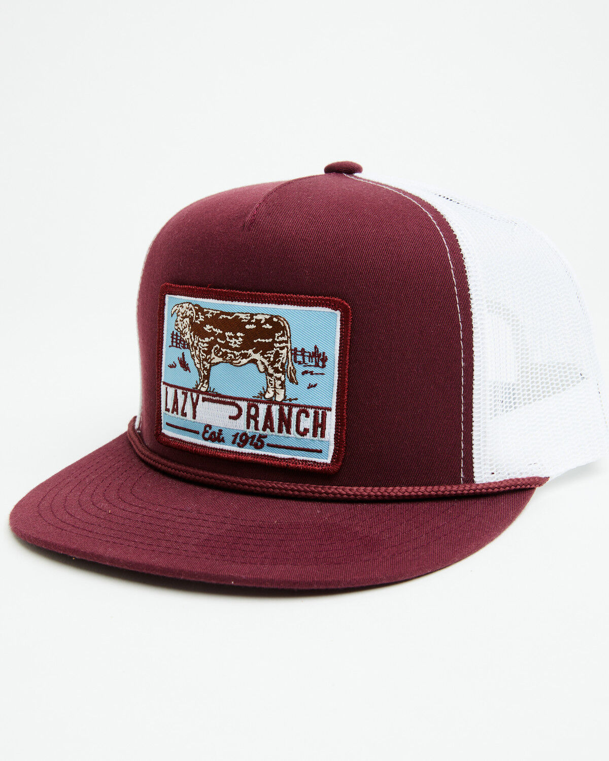 Lazy J Ranch Wear Men's Bull Trap Ball Cap, Maroon, hi-res