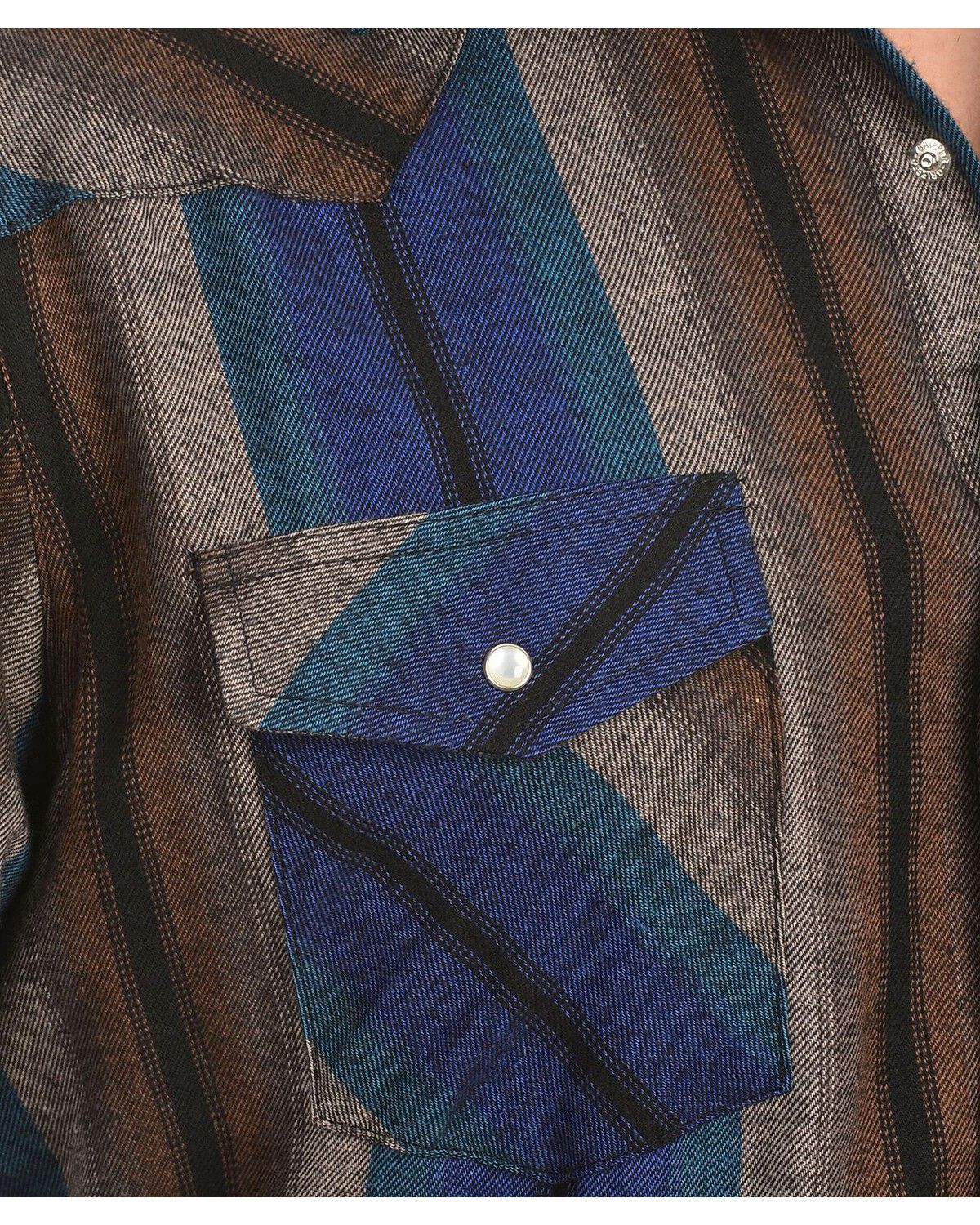 Image #2 - Wrangler Assorted Striped 4.5 oz. Flannel Long Sleeve Shirts, , hi-res