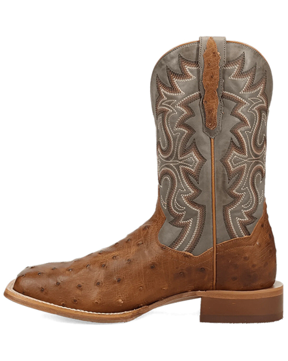 Image #3 - Dan Post Men's Drayden Exotic Full Quill Ostrich Western Boots - Broad Square Toe, Heather Brown, hi-res