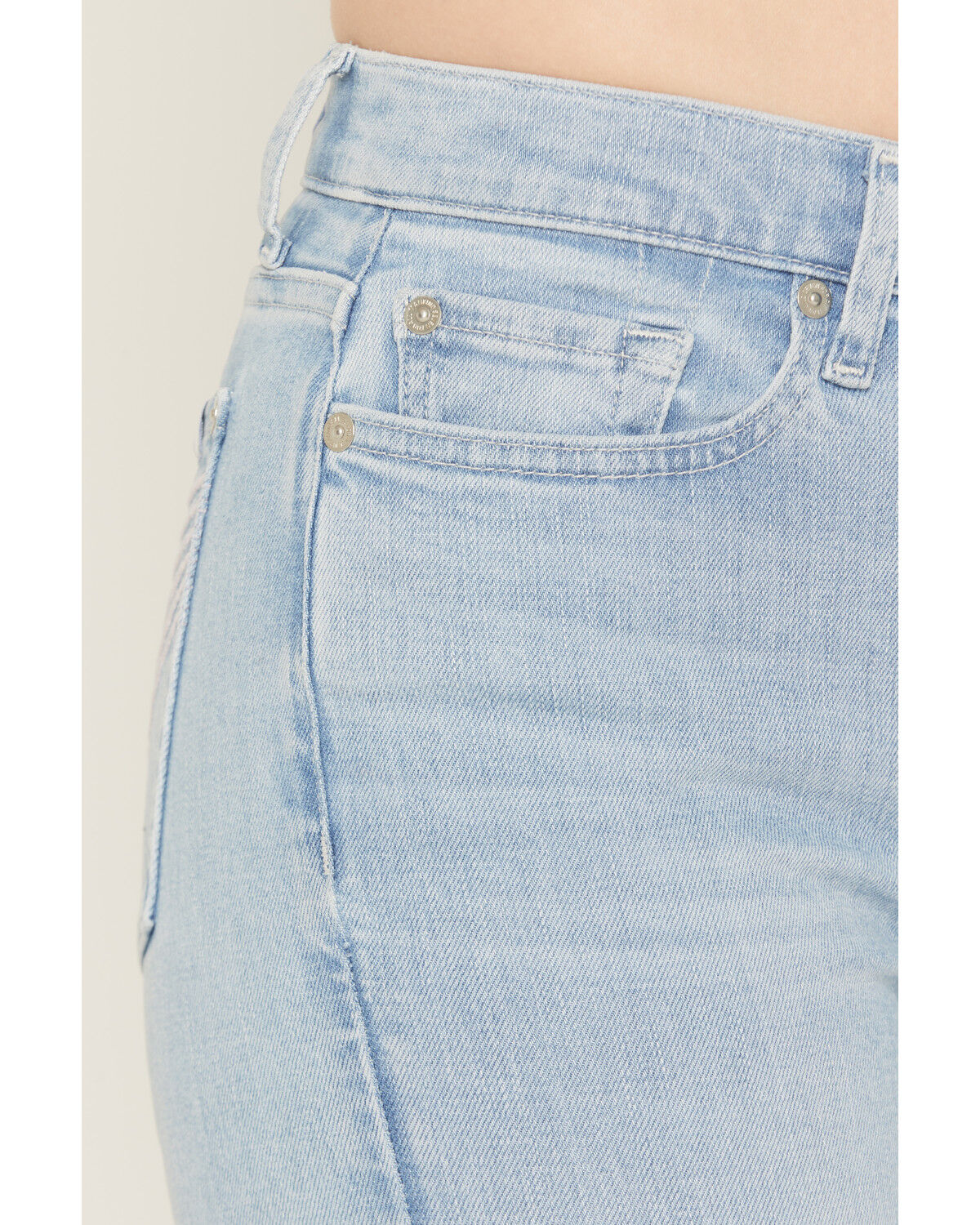 Image #2 - 7 For All Mankind Women's Bloom Light Wash Mid Rise Tailorless Dojo Trouser Stretch Denim Jeans, Light Wash, hi-res