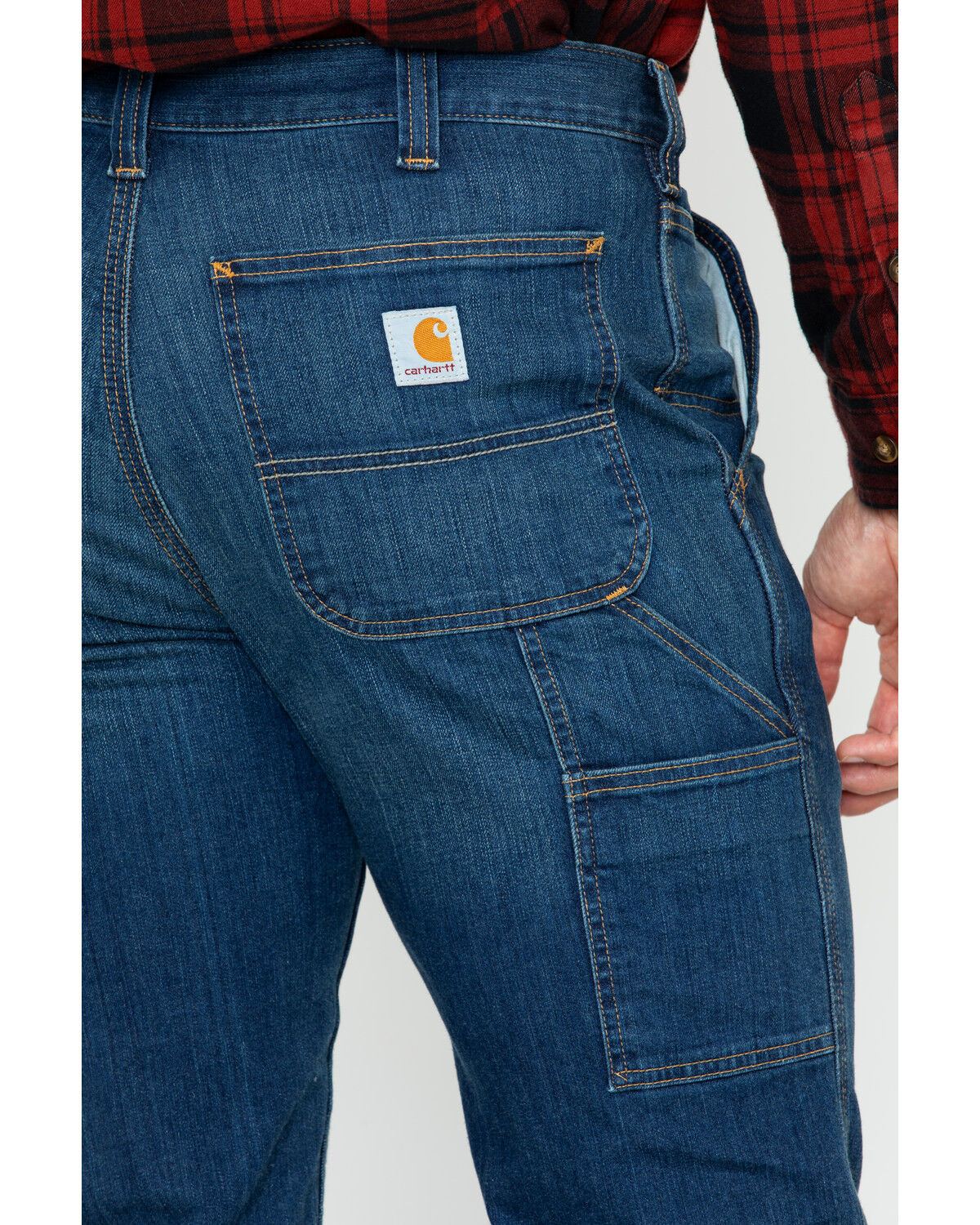 Image #4 - Carhartt Men's Rugged Flex&reg; Full Swing Relaxed Fit Dungaree Jeans, Dark Blue, hi-res