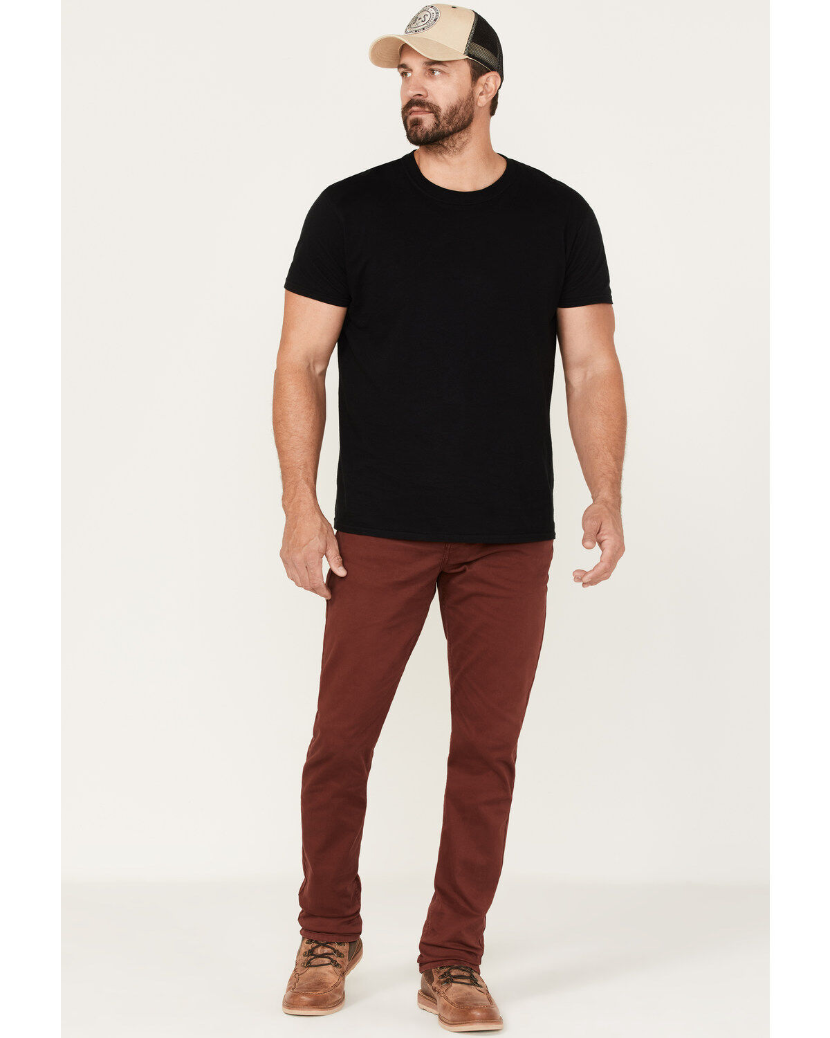 Brothers and Sons Men's Port Wash Tucker Slim Straight Stretch Denim Jeans, Wine, hi-res
