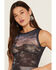 Image #2 - Youth In Revolt Women's Midnight Mesh Tank Top, Black, hi-res