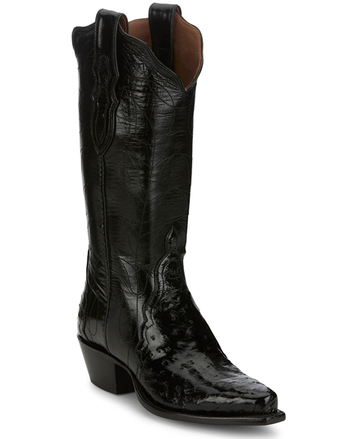 Tony Lama Women's Boot Barn Exclusive Exotic Ostrich Western Boots - Snip Toe, Black, hi-res