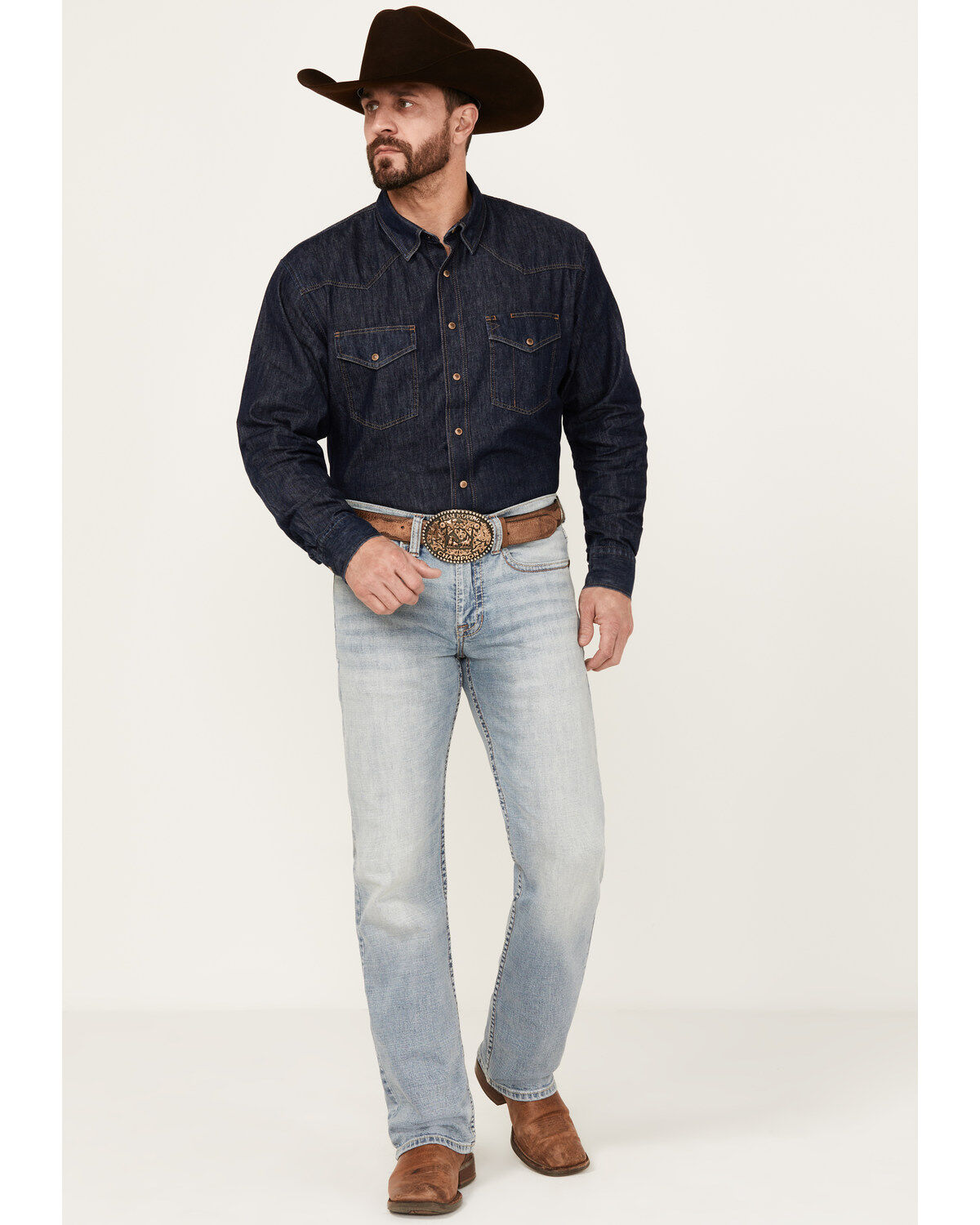 Cody James Men's Sawbuck Wash Jackson Slim Straight Stretch Denim Jeans, Blue, hi-res
