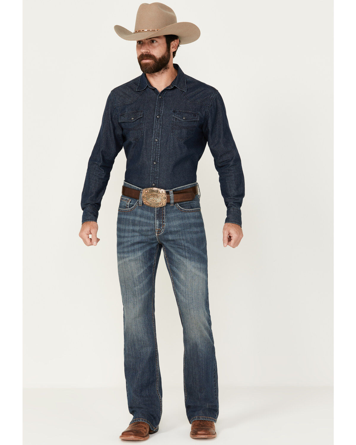 Image #1 - Cody James Men's Colton Wash Duke Relaxed Bootcut Stretch Denim Jeans, Medium Wash, hi-res