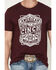 Image #3 - Cinch Men's Logo Short Sleeve Graphic T-Shirt, Burgundy, hi-res