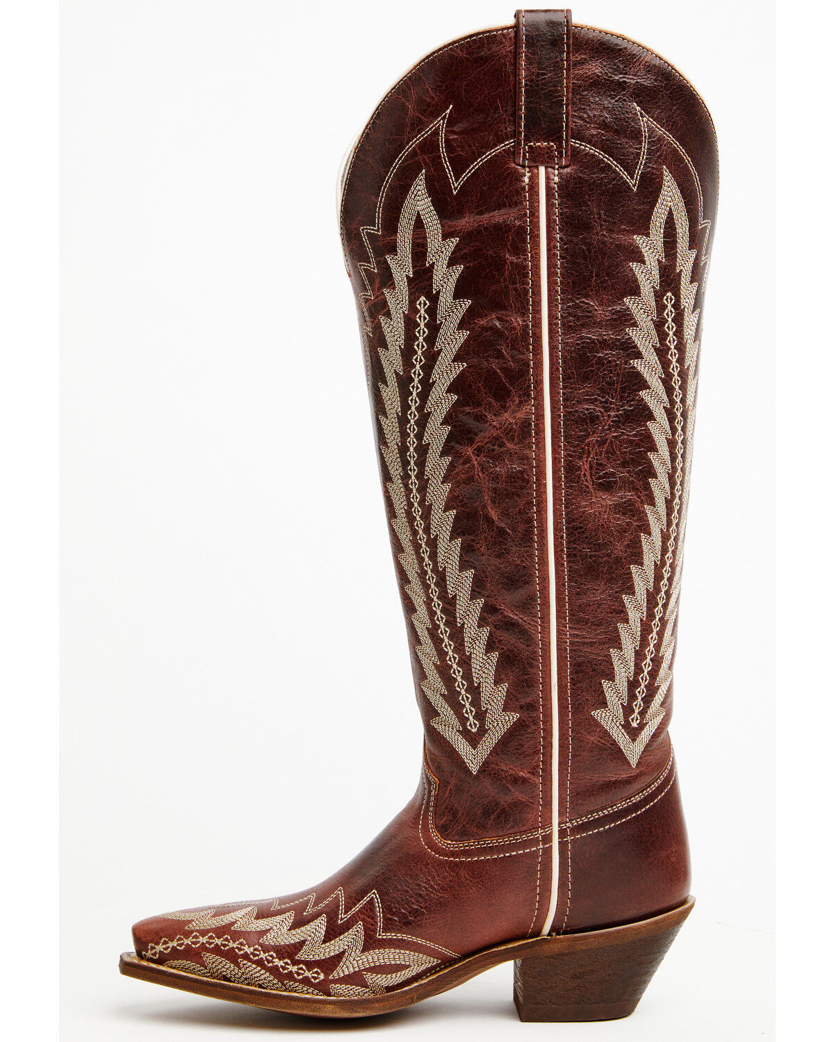 Image #3 - Laredo Women's Roxelle Wide Calf Tall Western Boots - Snip Toe, Red, hi-res