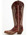 Image #3 - Laredo Women's Roxelle Wide Calf Tall Western Boots - Snip Toe, Red, hi-res