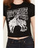 Image #3 - Alpha Collective Women's Cheyenne Rodeo Short Sleeve Baby Tee, Black, hi-res