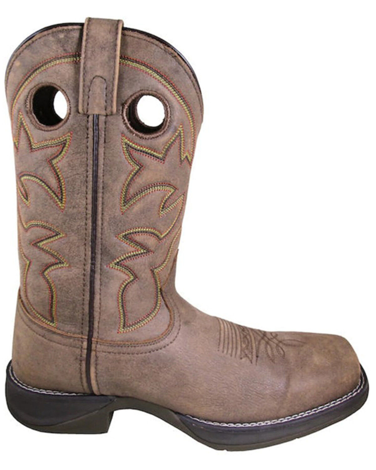 Image #1 - Smoky Mountain Men's Benton Performance Western Boots - Broad Square Toe, Distressed Brown, hi-res