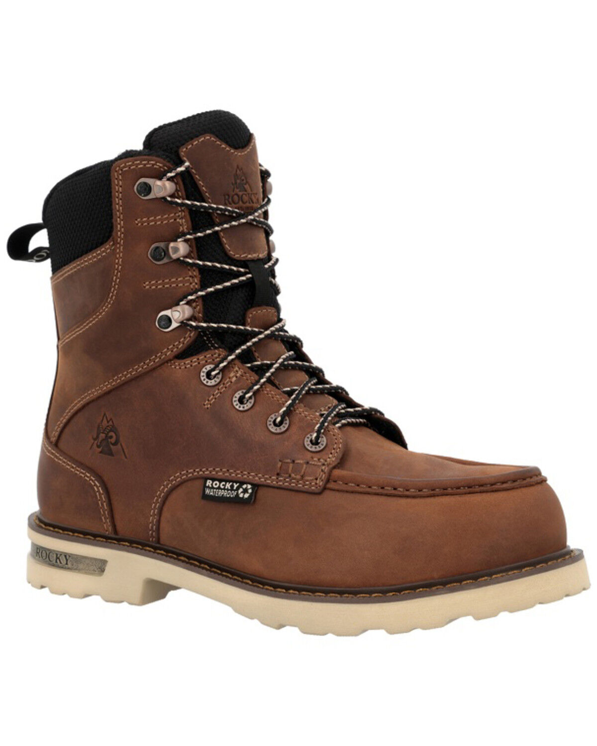 Image #1 - Rocky Men's Grindstone XTR Waterproof Moc Work Boots - Composite Toe, Brown, hi-res