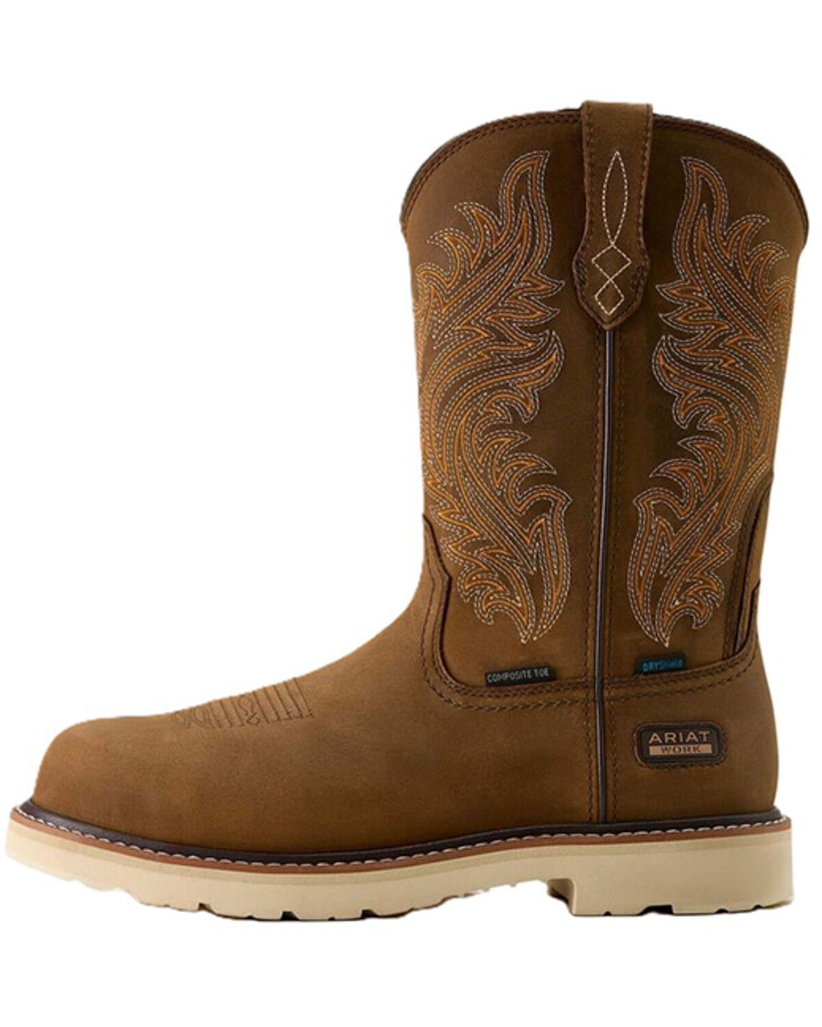 Image #2 - Ariat Men's Activator Argo Waterproof Pull-On Work Boots - Composite Toe, Brown, hi-res