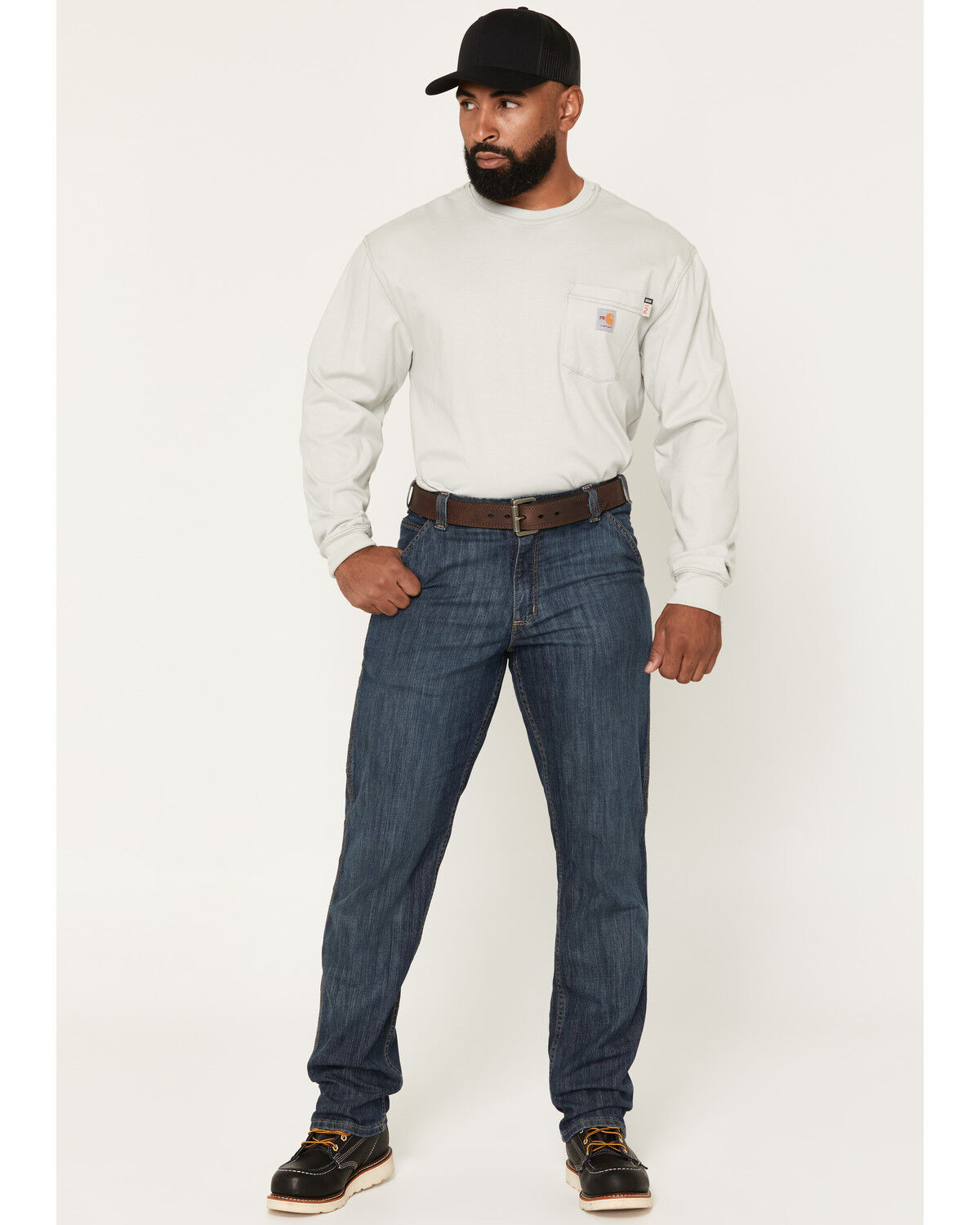 Image #1 - Carhartt Men's FR Boulder Force Rugged Flex&reg; Relaxed Utility Work Jeans, Slate, hi-res