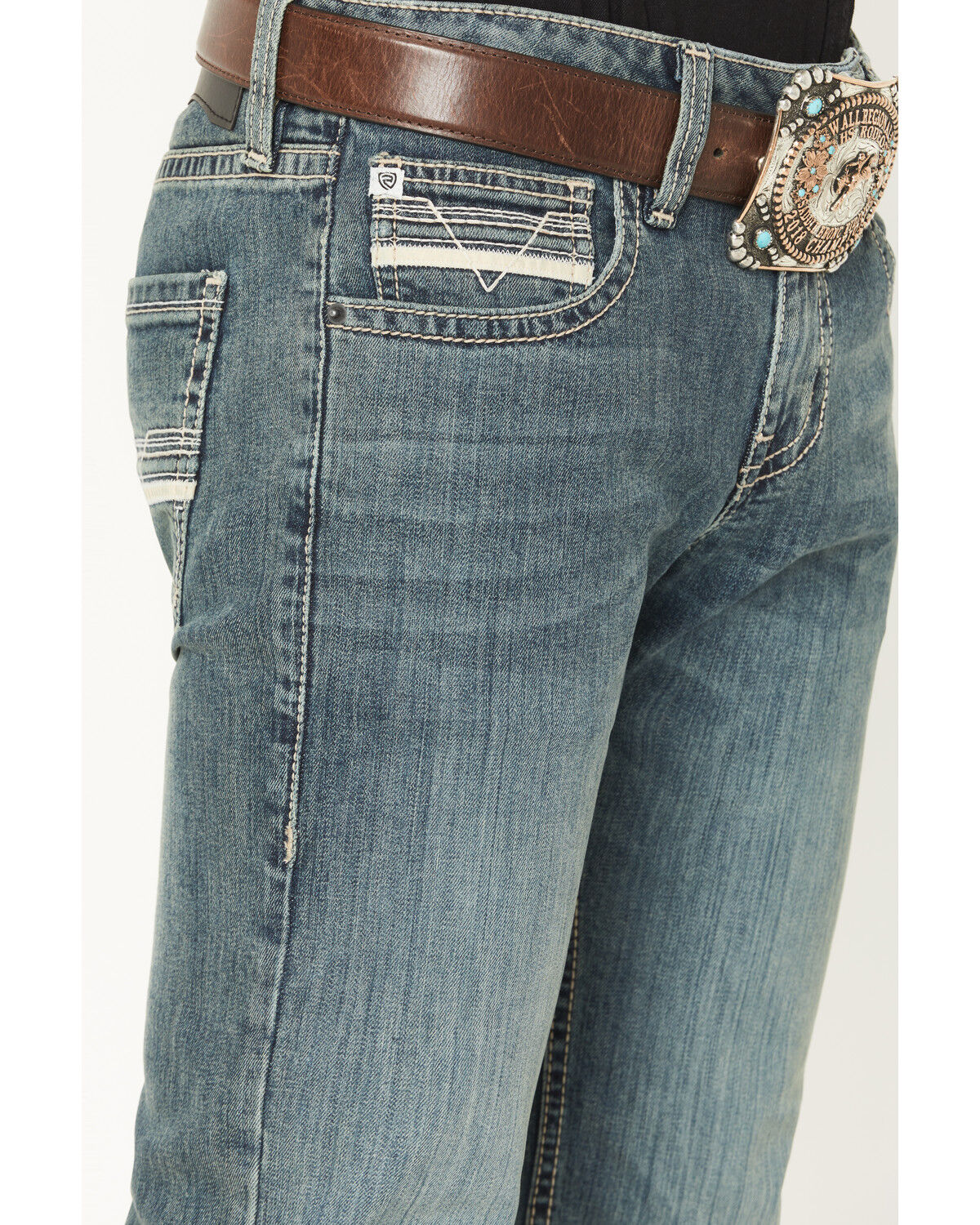 Image #2 - Rock & Roll Denim Men's Pistol Medium Vintage Wash Straight Stretch Denim Jeans, Medium Wash, hi-res