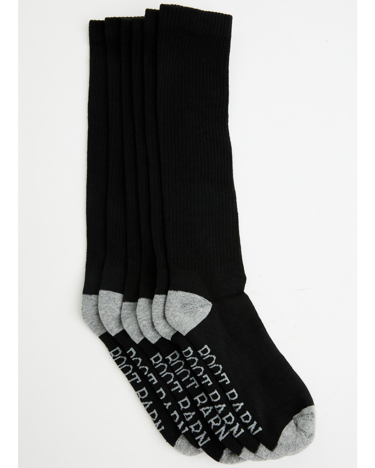 Image #1 - Boot Barn Women's Basic Over The Calf Sock Pack - 3 Pack, Black, hi-res