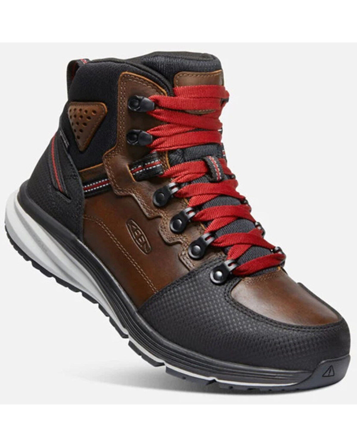 Image #1 - Keen Men's Red Hook Lace-Up Waterproof Work Boots - Soft Toe, Dark Brown, hi-res