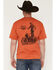 Image #1 - Dickies X Harley Davidson Men's Cowboy Short Sleeve Graphic Tee, Orange, hi-res