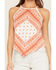 Image #3 - Rock & Roll Denim Women's Bandana Print Tank Top, Orange, hi-res