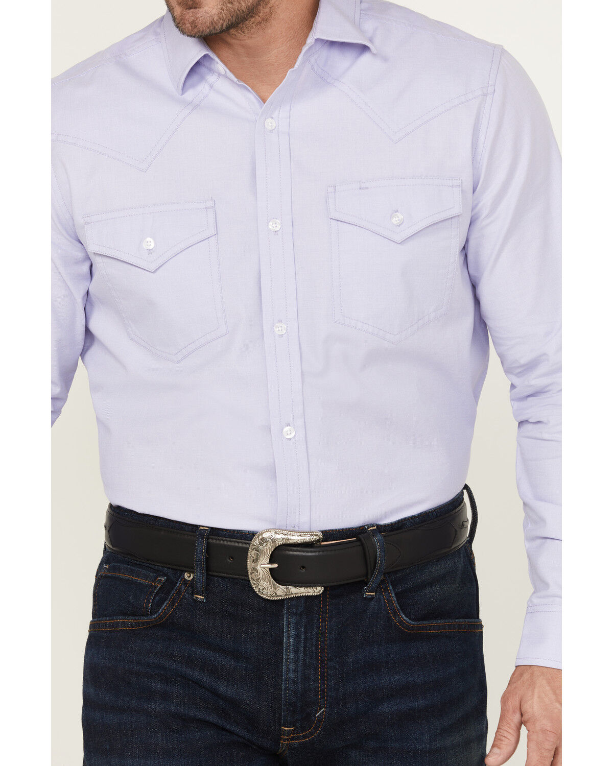 Image #3 - Cody James Black 1978&reg; Men's Lawman Solid Long Sleeve Button-Down Western Shirt, Light Blue, hi-res