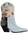 Image #2 - Azalea Wang Women's Akari Denim Patchwork Western Booties - Round Toe, Blue, hi-res