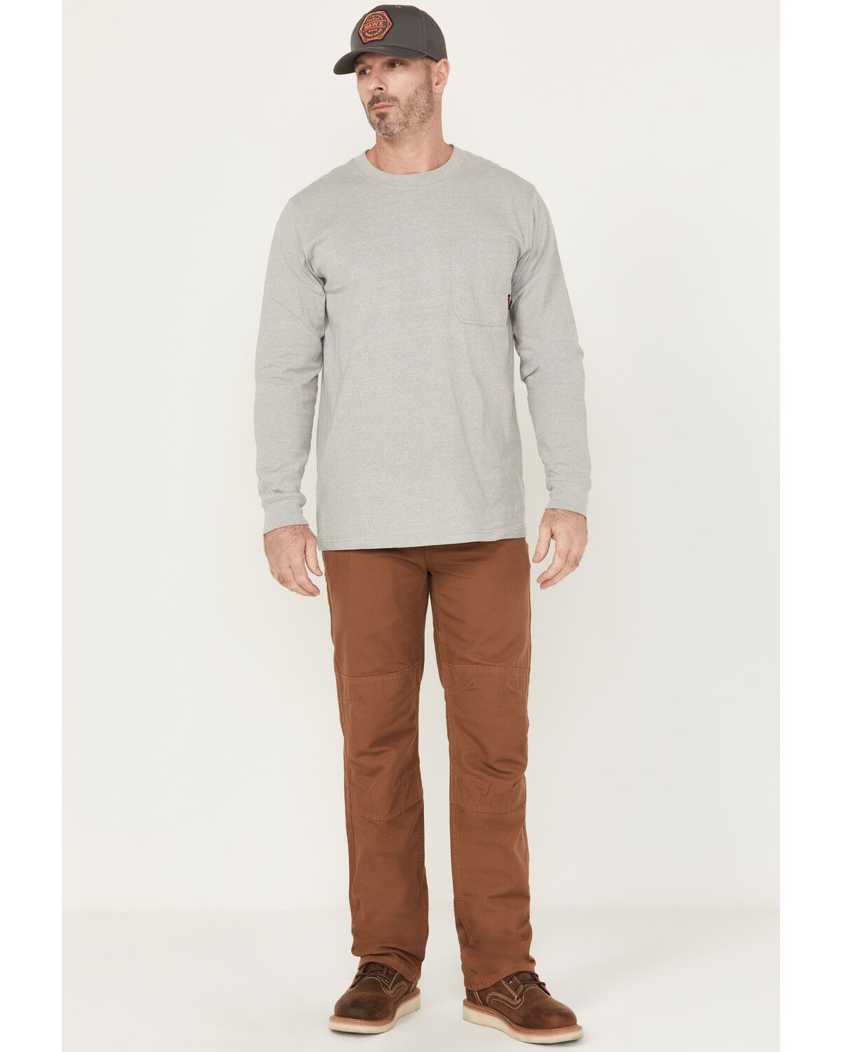 Hawx Men's FR Double Front Straight Canvas Pants - Big, Medium Brown, hi-res