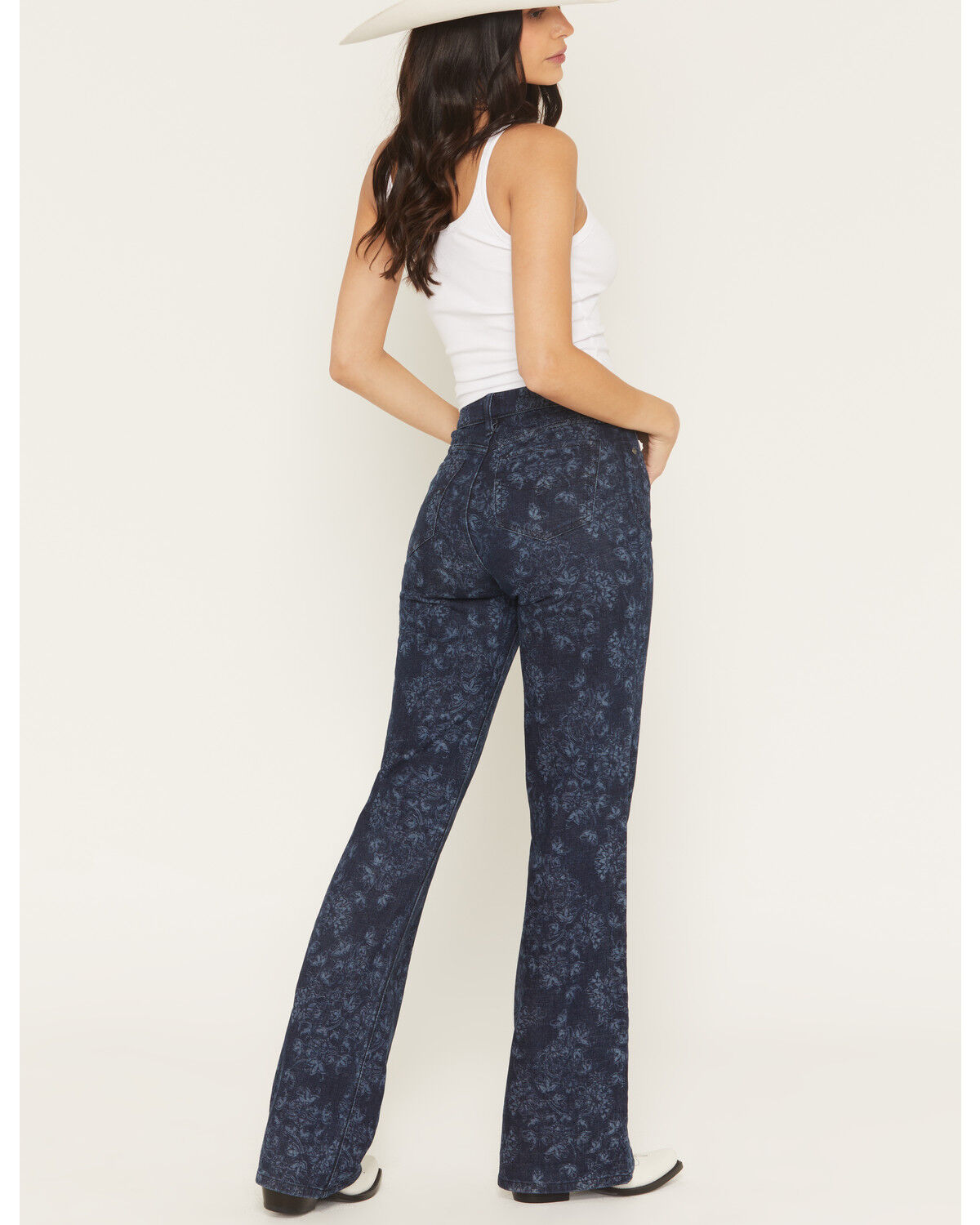 Image #4 - Shyanne Women's Lu Dark Wash Serena High Rise Slim Wide Leg Comfort Stretch Denim Jeans, Dark Wash, hi-res