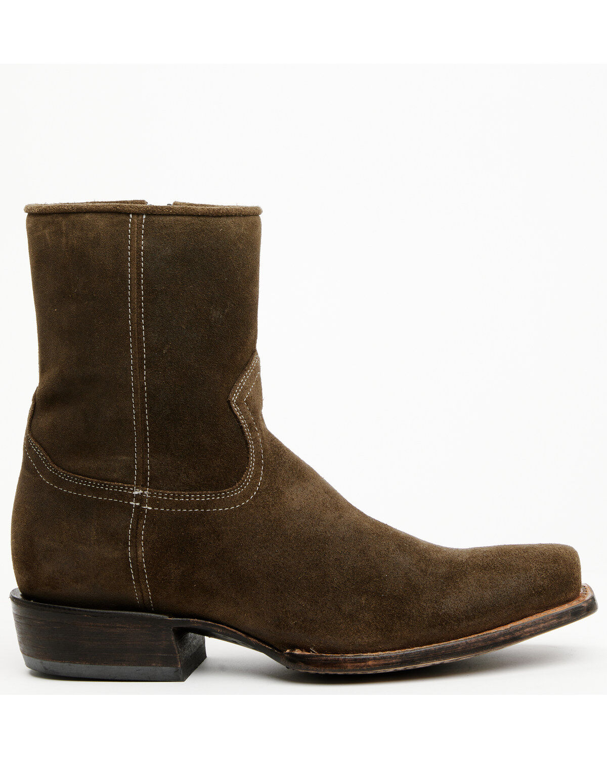Image #2 - Moonshine Spirit&reg; Men's Pancho 8" Roughout Western Boots - Square Toe, Dark Brown, hi-res