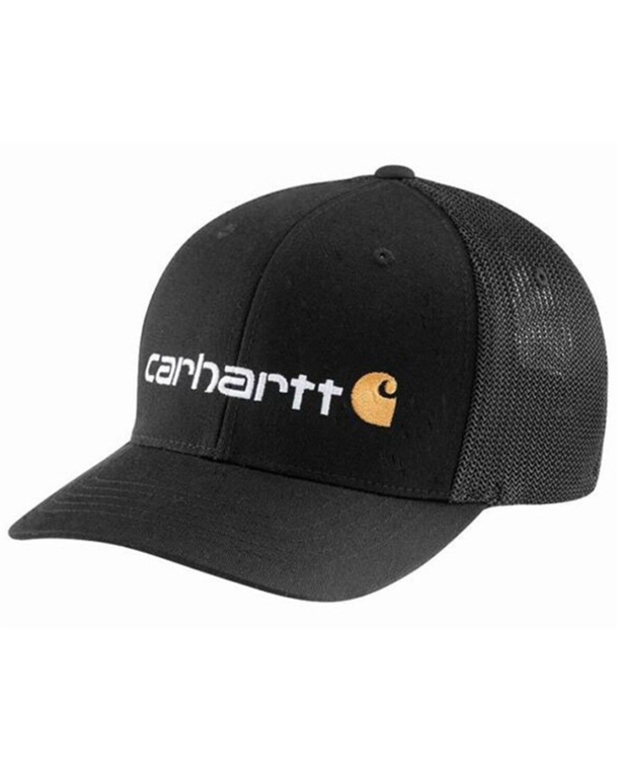 Carhartt Men's Embroidered Logo Rugged Flex&reg; Ball Cap, Black, hi-res