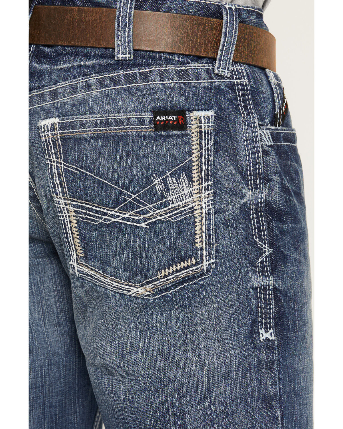 Image #8 - Ariat Men's Fire-Resistant M4 Ridgeline Boot Cut Work Jeans, Denim, hi-res