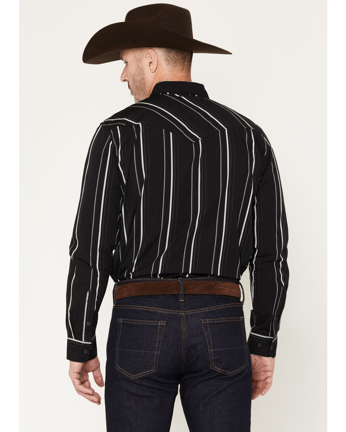 Image #4 - Cody James Black 1978&reg; Men's Elm Striped Long Sleeve Button-Down Western Shirt, Black, hi-res