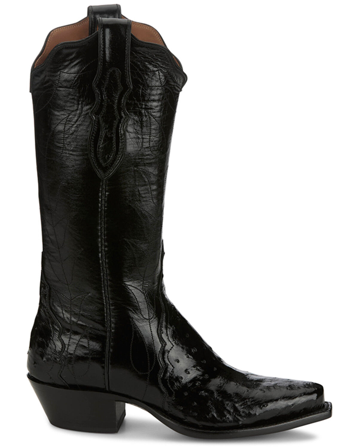 Image #2 - Tony Lama Women's Boot Barn Exclusive Exotic Ostrich Western Boots - Snip Toe, Black, hi-res