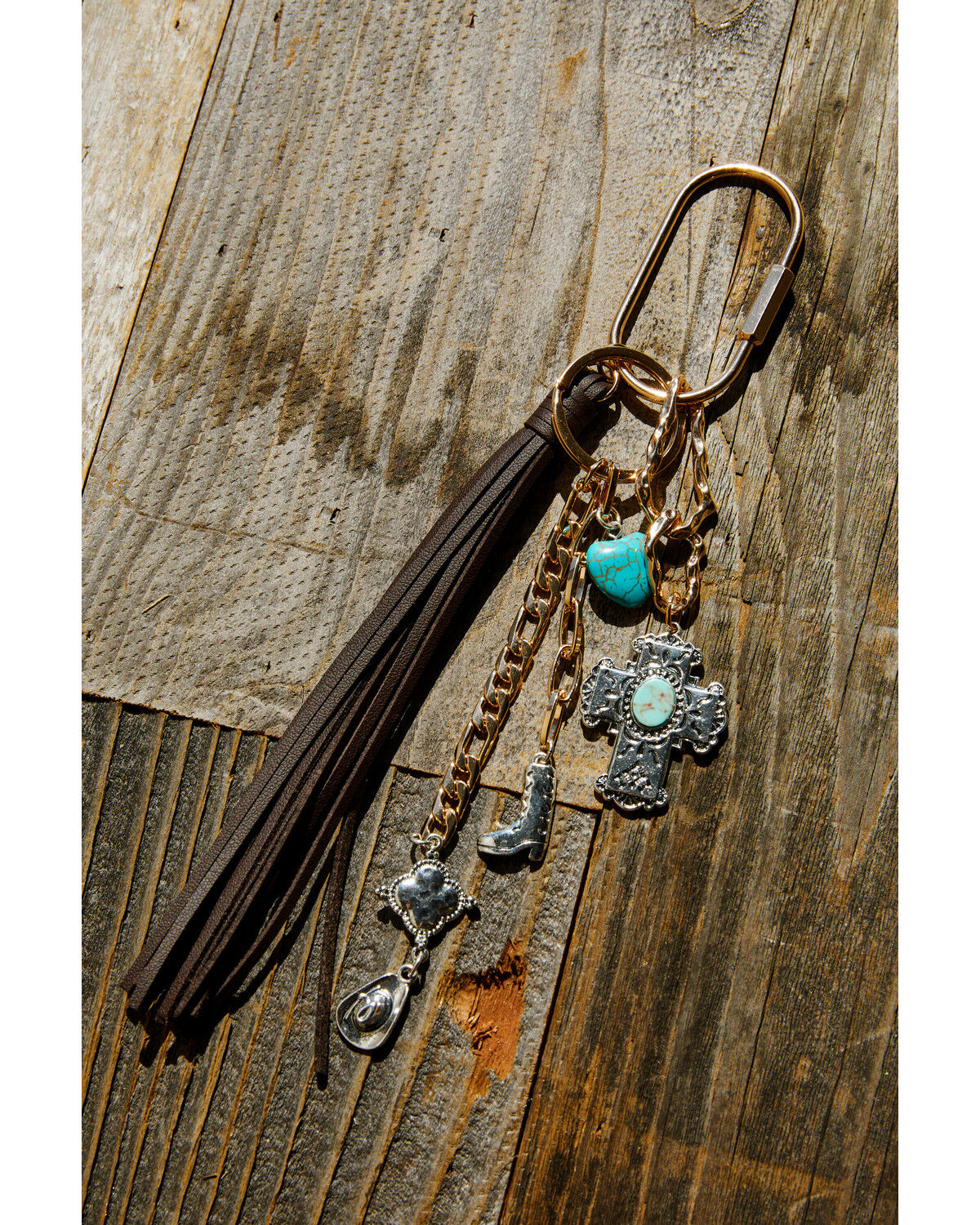 Image #2 - Shyanne Mix Metal Fringe Tassel Bag Charm, Black, hi-res