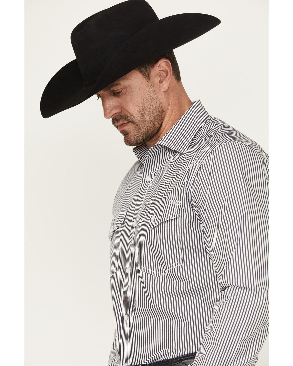 Image #2 - Cody James Black 1978&reg; Men's Condor Striped Print Long Sleeve Button-Down Western Shirt, Black, hi-res
