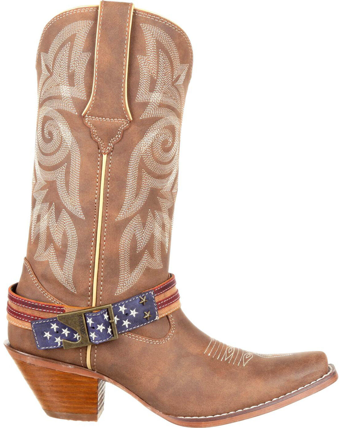 Image #2 - Durango Women's Crush Flag Accessory Western Boots - Snip Toe, Brown, hi-res