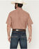 Image #4 - Cinch Men's Boot Barn Exclusive Micro Floral Geo Print Short Sleeve Button-Down Stretch Western Shirt, Brown, hi-res