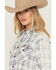 Image #2 - Kimes Ranch Women's Gwenn Distressed Plaid Print Long Sleeve Button-Down Western Shirt, Blue, hi-res
