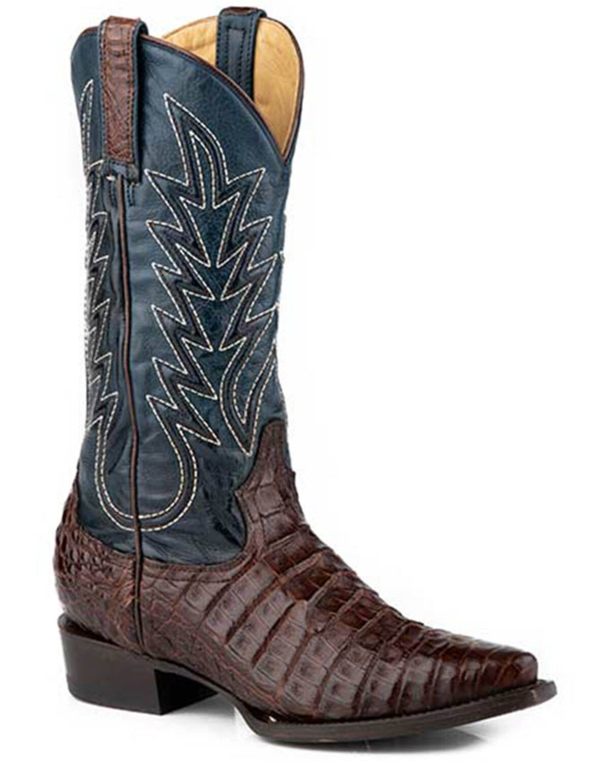 Stetson Women's Adi Exotic Caiman Tall Western Boots - Snip Toe, Brown, hi-res