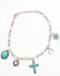 Image #2 - Shyanne Women's Turquoise Cross Charms Boot Bracelet, Silver, hi-res