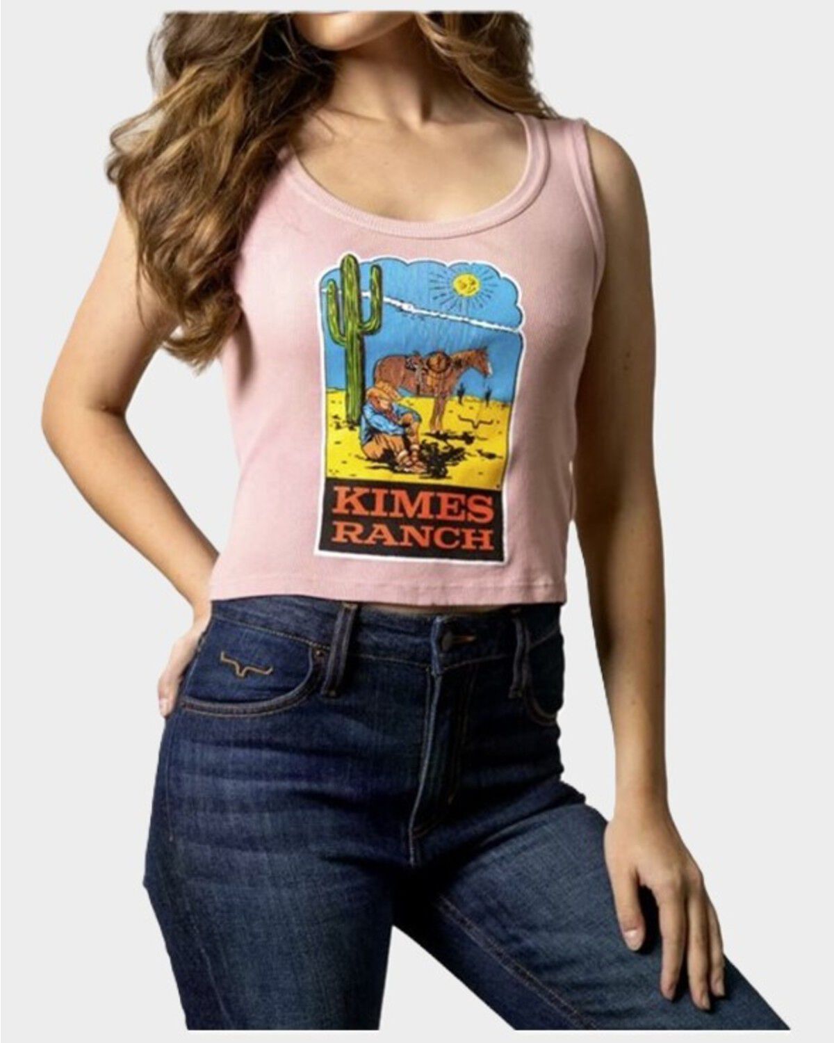 Image #1 - Kimes Ranch Women's Lucky B Dusty Path Graphic Tank Top, Pink, hi-res