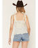 Image #4 - Ash & Violet Women's Floral Print Sleeveless Bow Strap Top, Ivory, hi-res