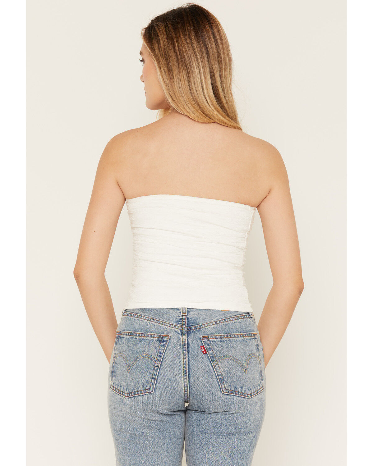 Image #6 - Cleo + Wolf Women's Lace Strapless Shirt, Ivory, hi-res