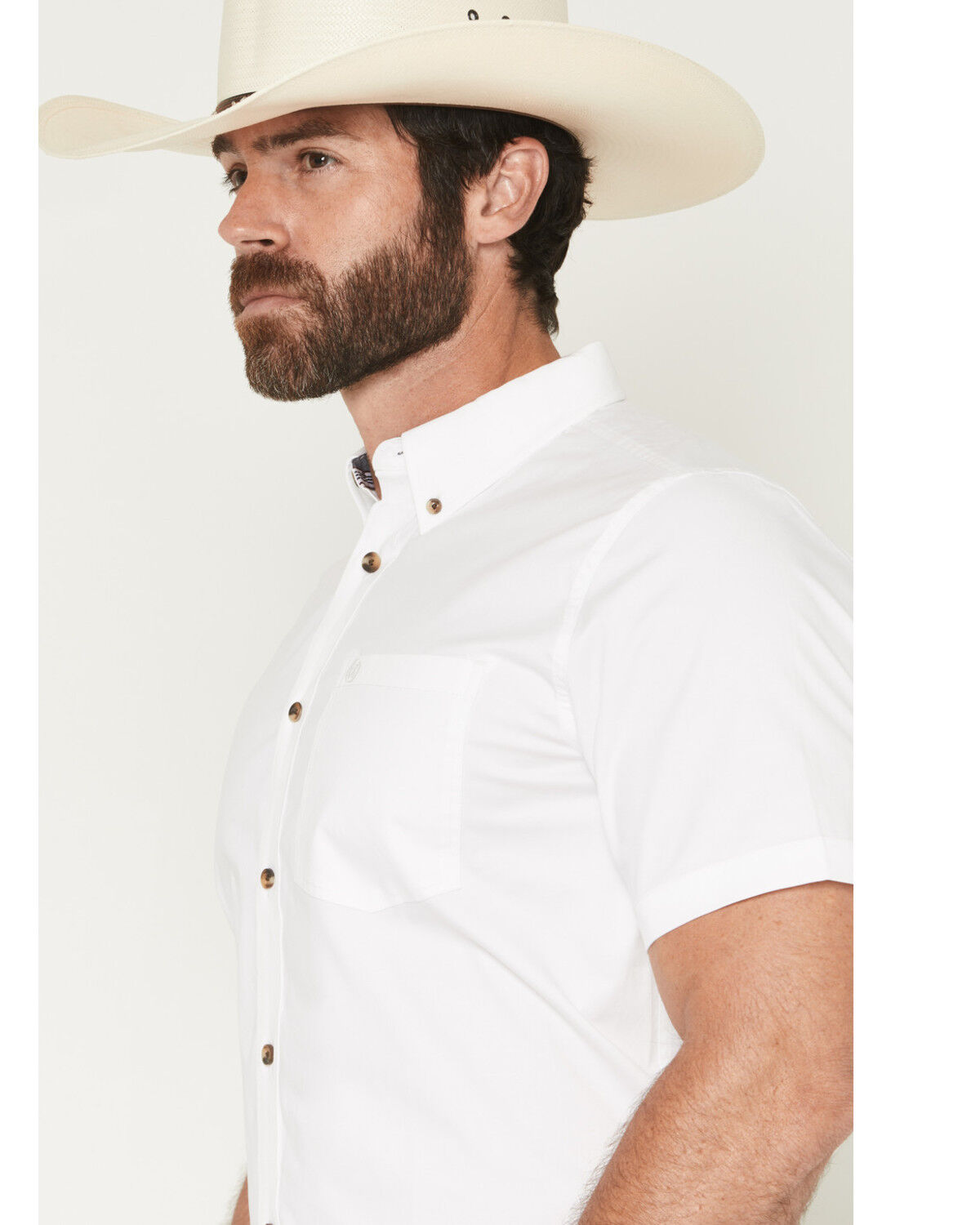 Image #2 - Cody James Men's Basic Solid Short Sleeve Button-Down Stretch Western Shirt - Big, White, hi-res